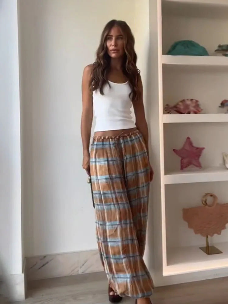 Plaid Loose Pants